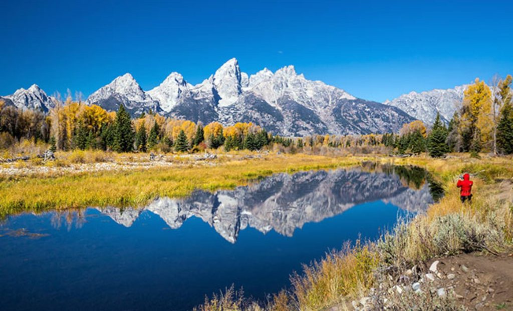 Горы Grand Tetons (Большие сосцы) в Вайоминге, США